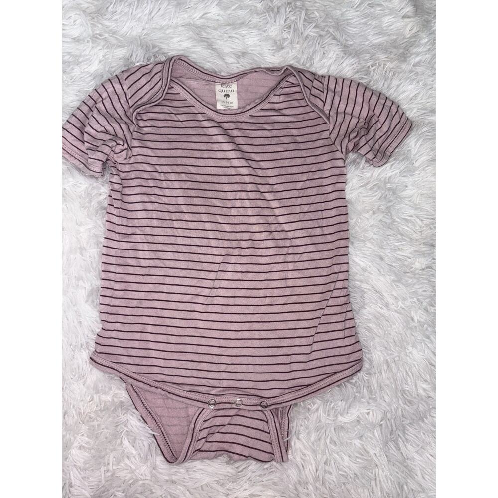 Kate Quinn Girls 18/24 Mo. Striped Bodysuit. Bamboo Blend. Soft